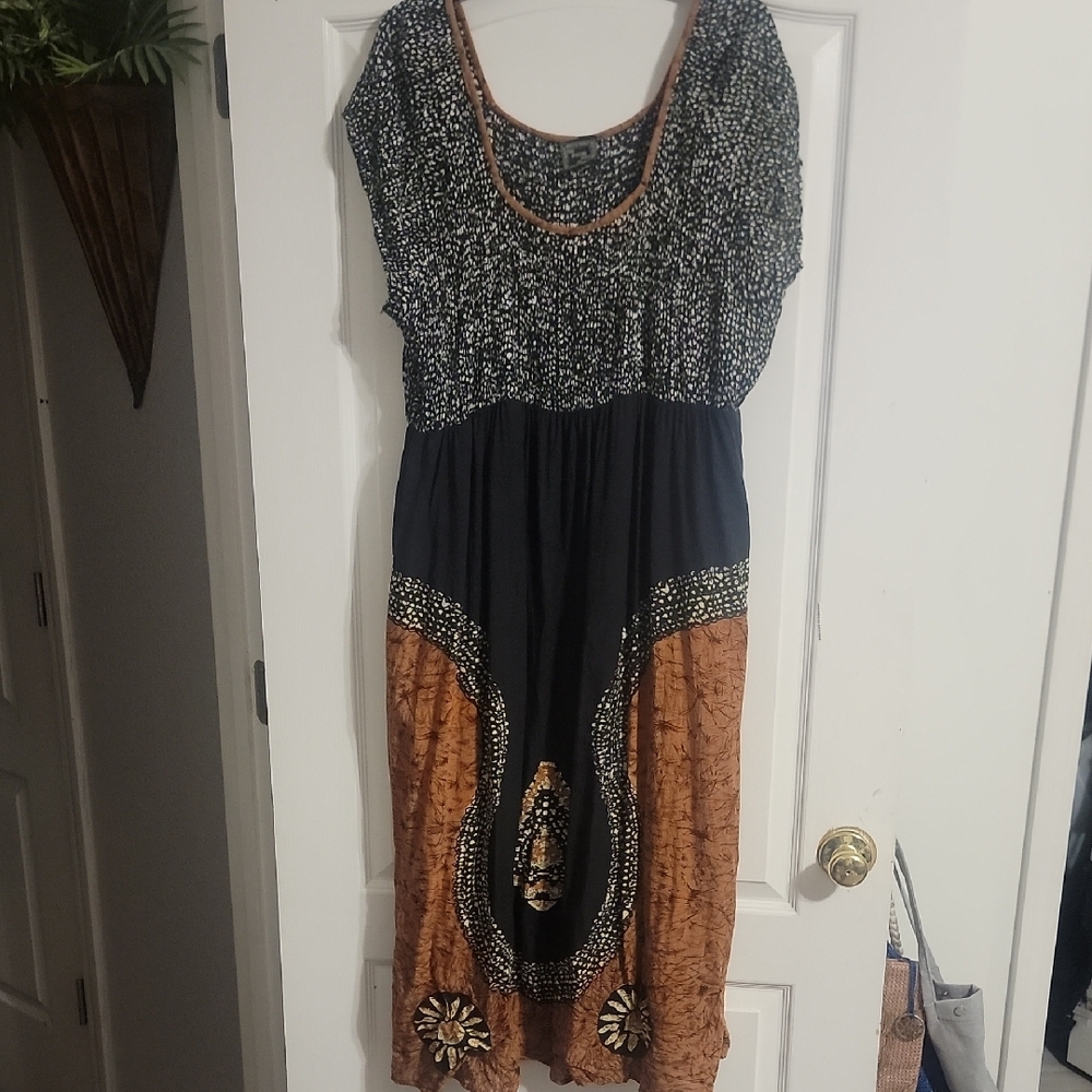 Silver and Black Sequin Tiered Midi Sundress